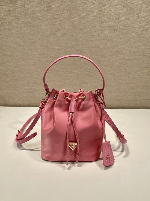 Prada original nylon 1978 mini bucket bag 1BE067 pink