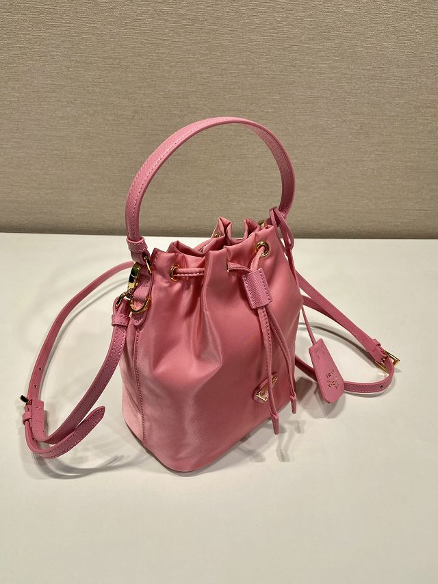 Prada original nylon 1978 mini bucket bag 1BE067 pink