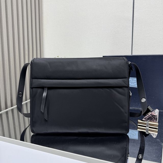 Prada original nylon traveller shoulder bag 1BD256 black