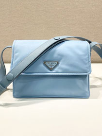 Prada original nylon traveller small shoulder bag 1BD258 blue