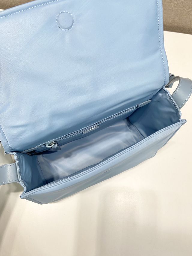 Prada original nylon traveller small shoulder bag 1BD258 blue