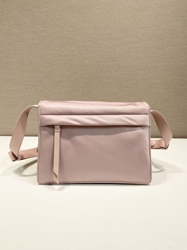 Prada original nylon traveller small shoulder bag 1BD258 pink