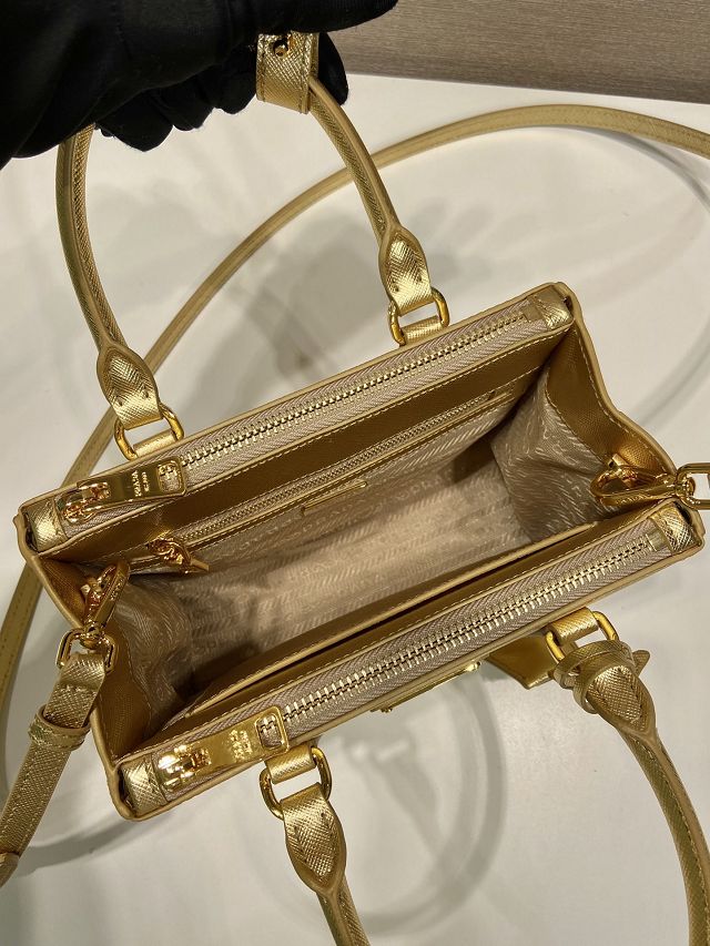 Prada original saffiano calfskin galleria mini bag 1BA906 gold