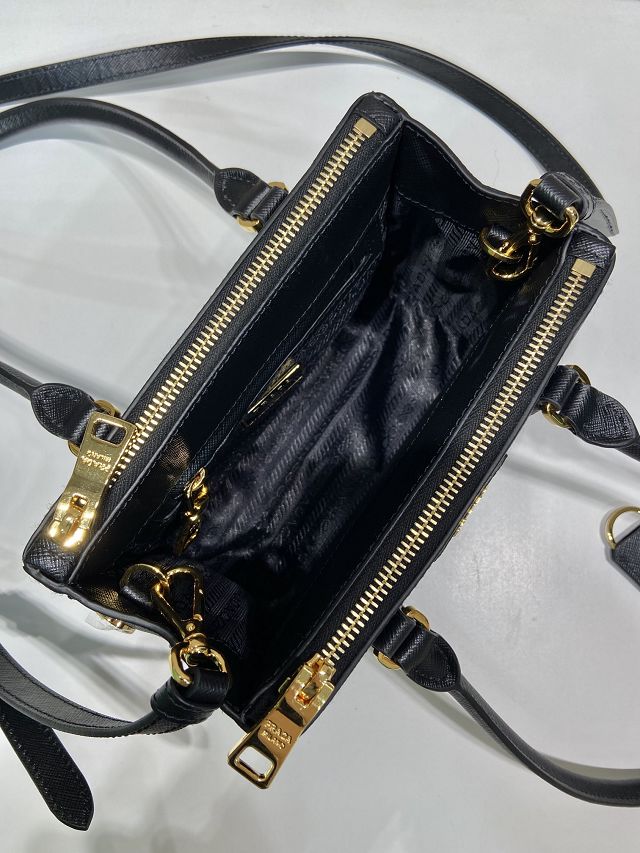 Prada original saffiano calfskin galleria mini bag 1BA906A black