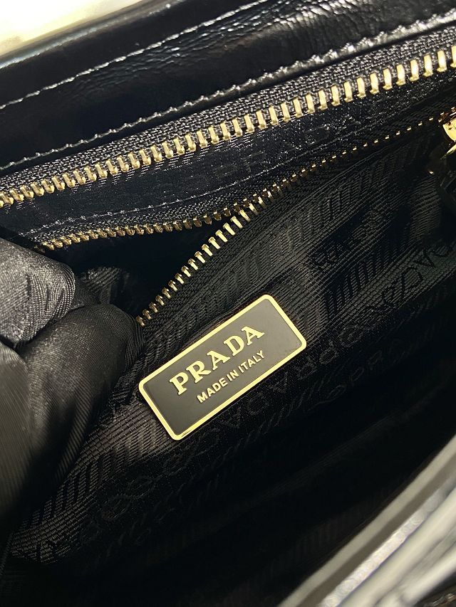 Prada original calfskin bonnie medium tote bag 1BA426 black