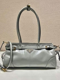 Prada original calfskin bonnie medium tote bag 1BA426 grey