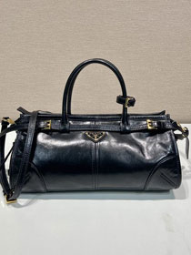Prada original calfskin bonnie medium tote bag 1BA426A black