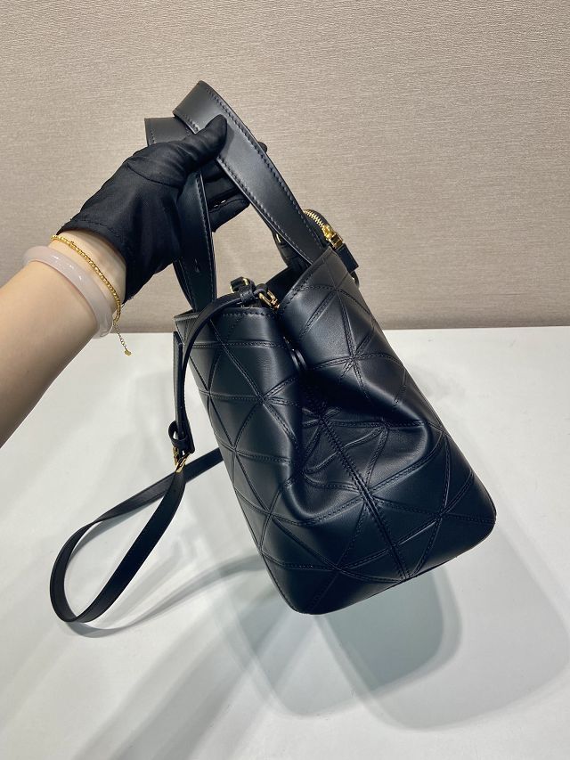 Prada original calfskin medium tote bag 1BG545 black 