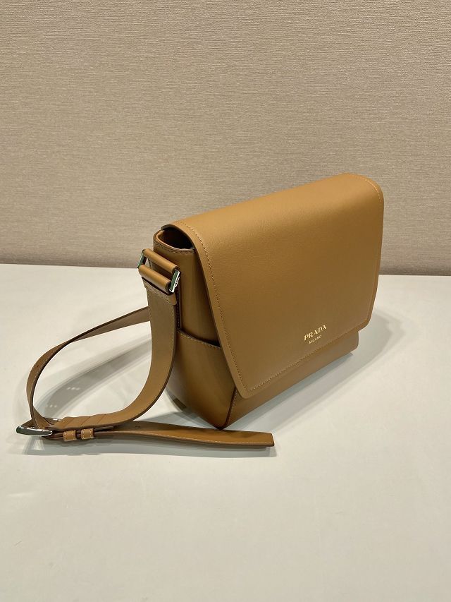Prada original calfskin small shoulder bag 2VD069 caramel