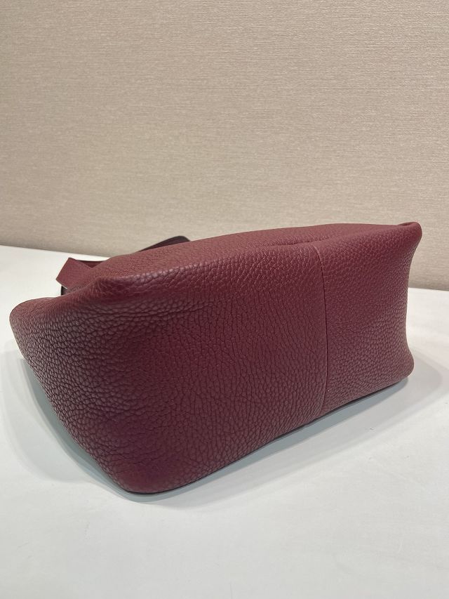 Prada original calfskin small tote bag 1BG335 bordeaux