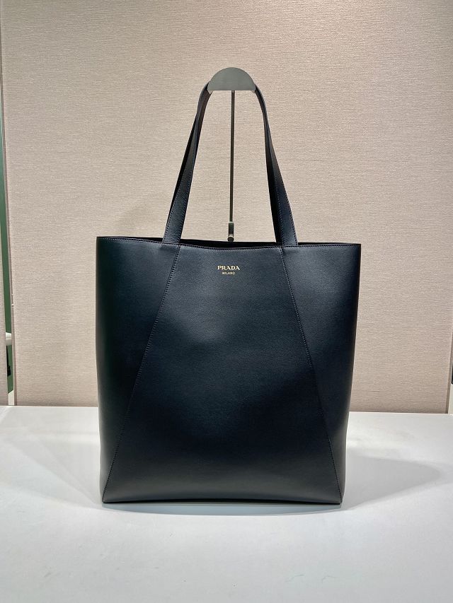 Prada original calfskin tote bag 2VG122 black