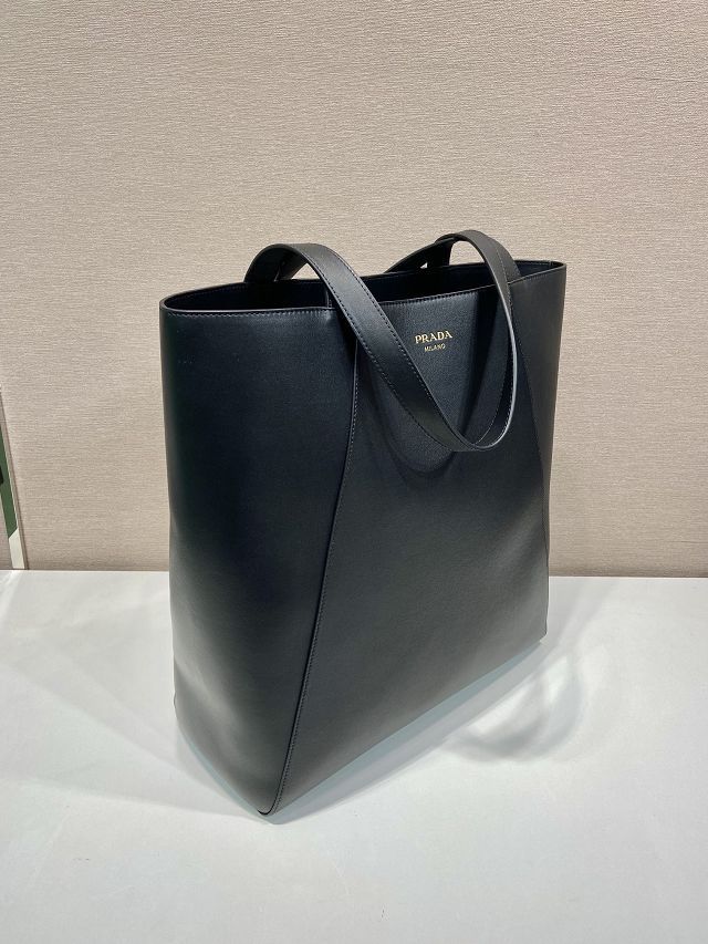 Prada original calfskin tote bag 2VG122 black