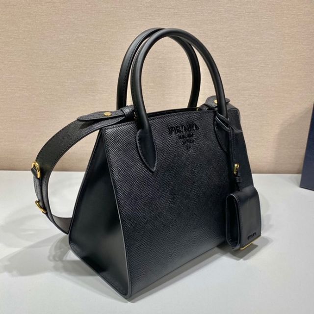 Prada original saffiano calfskin galleria medium bag 1BA156 black