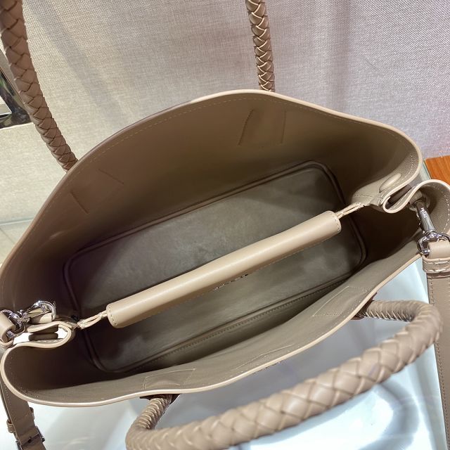 Prada original soft calfskin galleria large bag 1BG775 beige