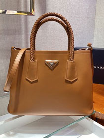 Prada original soft calfskin galleria large bag 1BG775 brown