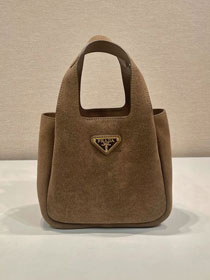 Prada original suede mini tote bag 1BA349 brown