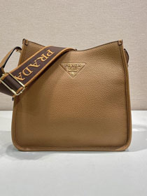 Prada original calfskin large shoulder bag 1BC073 caramel