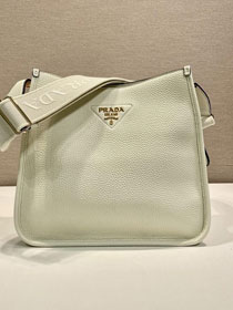 Prada original calfskin large shoulder bag 1BC073 white