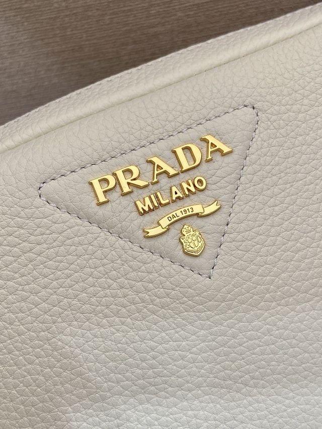 Prada original calfskin small shoulder bag 1BD082 white