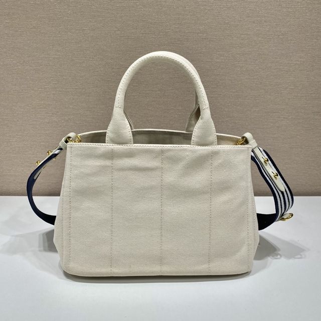 Prada original canvas jardiniere medium handbag 1BG439 white
