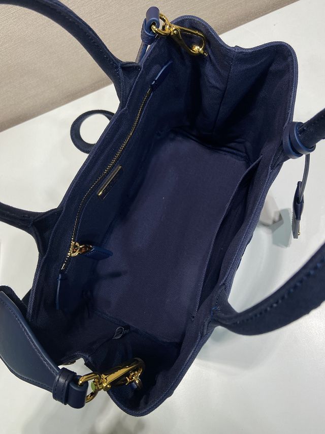 Prada original canvas jardiniere small handbag 1BG464 blue