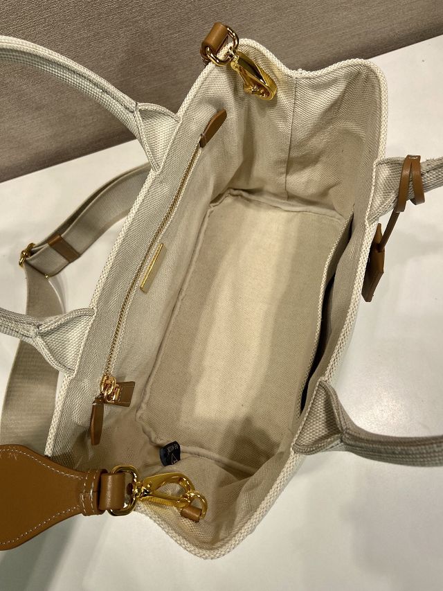 Prada original canvas jardiniere small handbag 1BG464 white