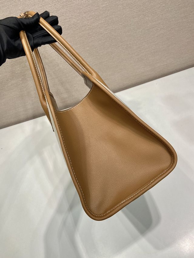 Prada original canvas top handle bag 1BG572 brown