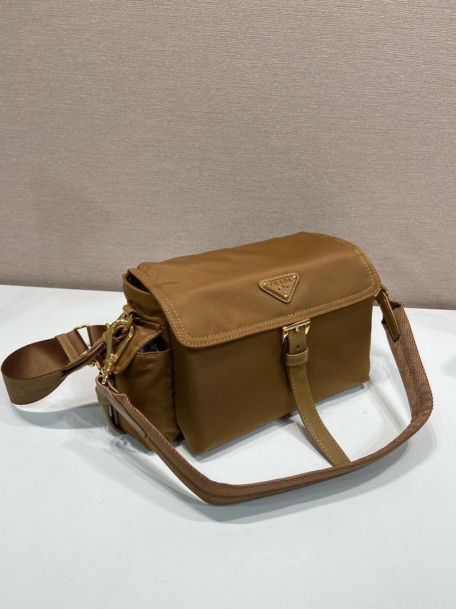 Prada original nylon explore medium shoulder bag 1BD394 brown