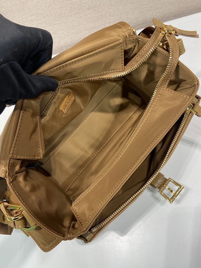 Prada original nylon explore medium shoulder bag 1BD394 brown
