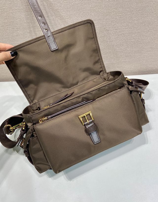 Prada original nylon explore medium shoulder bag 1BD394 sienna
