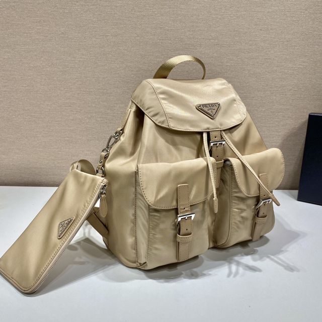Prada original nylon medium backpack 1BZ811 beige