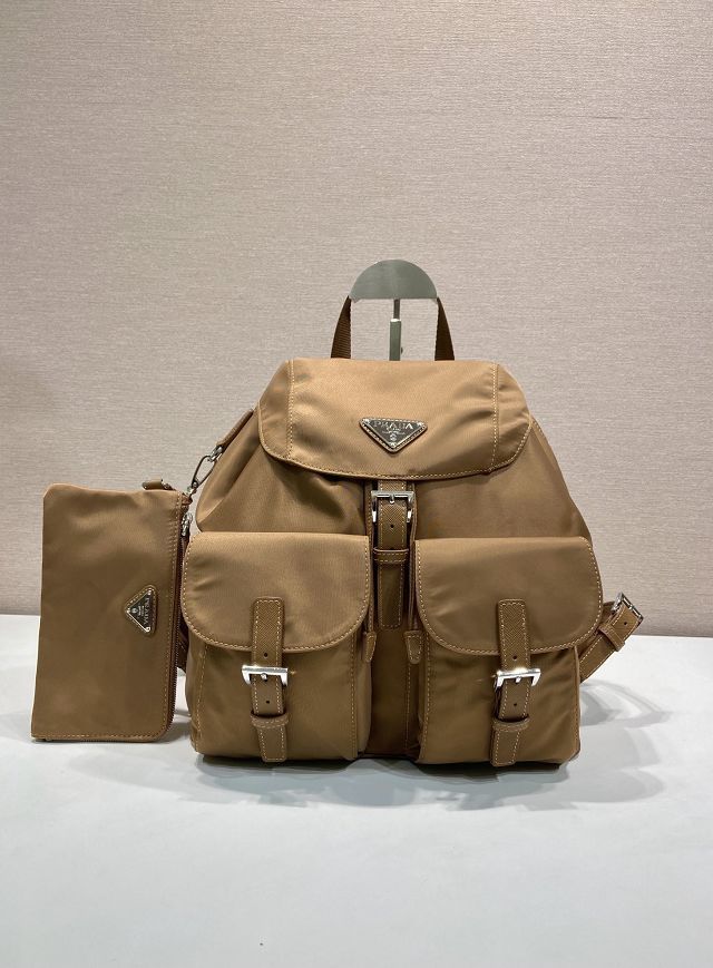 Prada original nylon medium backpack 1BZ811 brown