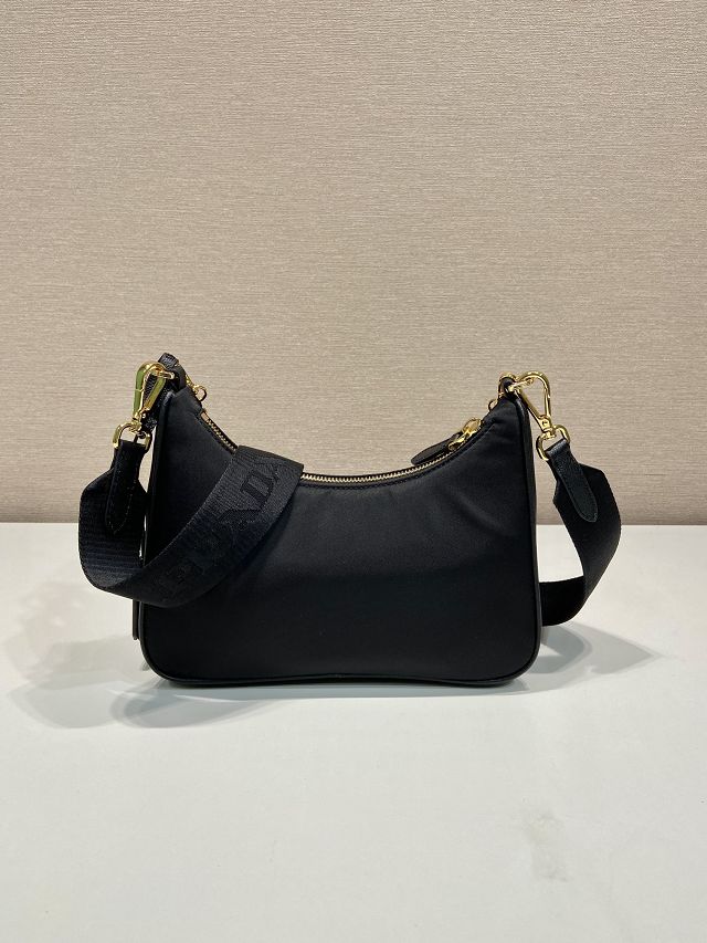 Prada original nylon re-edition 2005 hobo bag 1BH204 black