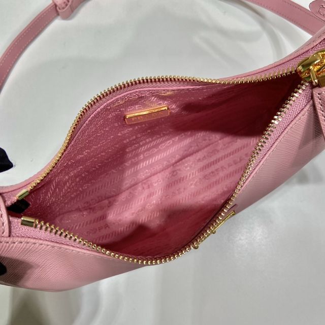 Prada original saffiano calfskin re-edition mini bag 1BC204 pink