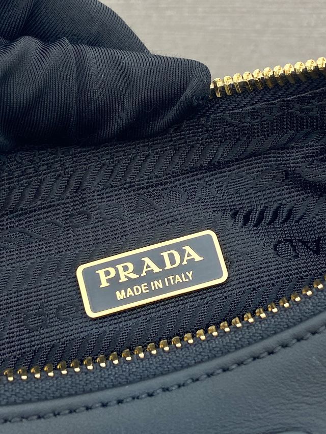 Prada original soft calfskin re-edition mini bag 1BC204 black