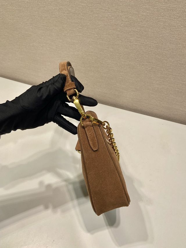 Prada original suede re-edition mini bag 1BC204 brown