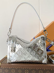 Louis vuitton original miroir canvas side trunk MM M26223 silver