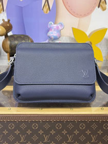 Louis vuitton original calfskin boarding messenger bag M15260 navy blue