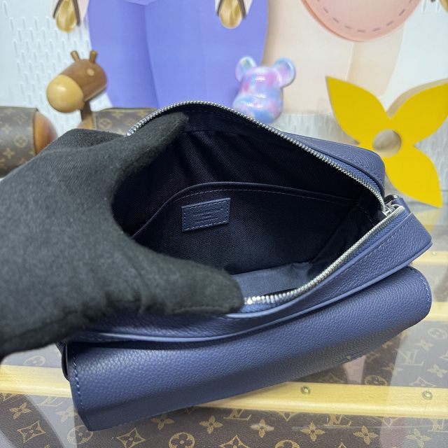Louis vuitton original calfskin boarding messenger bag M15260 navy blue