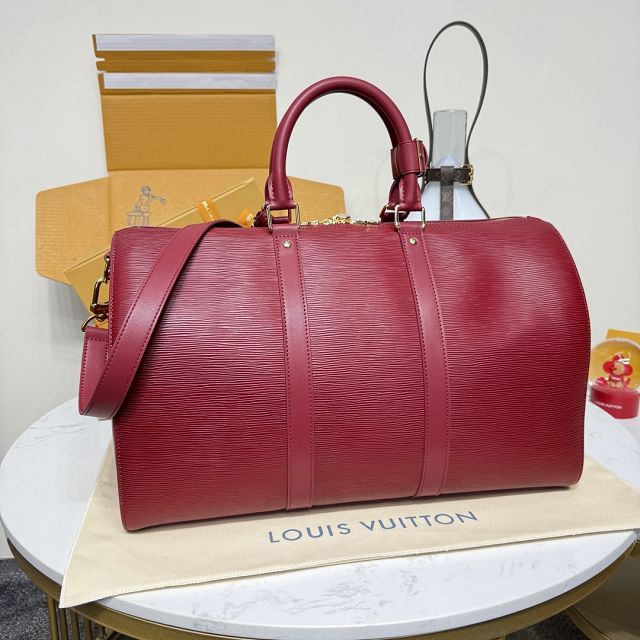 Louis vuitton original epi leather keepall 45 M15180 red