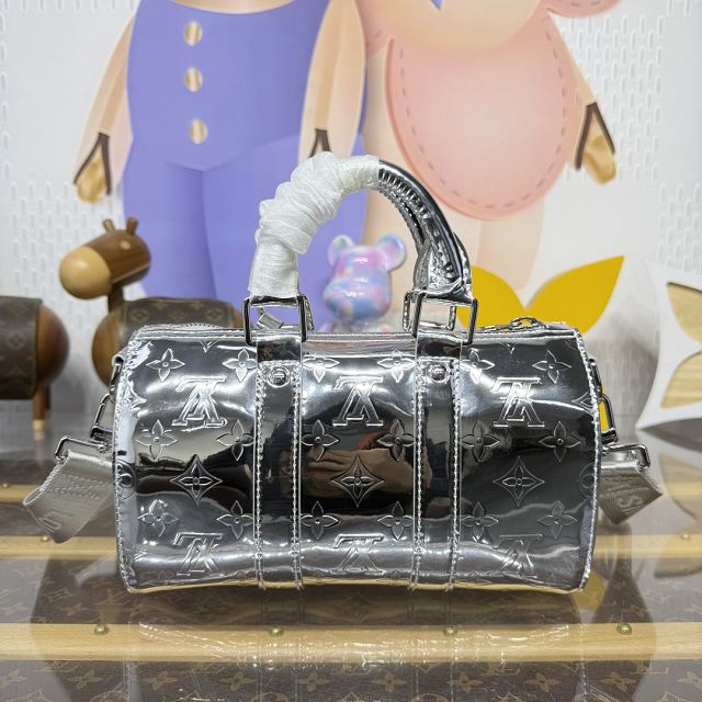 Louis vuitton original miroir canvas onthego keepall 25 M26903 silver	