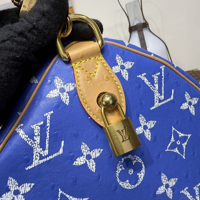 Louis vuitton original ostrich calfskin speedy P9 40 N87523 blue