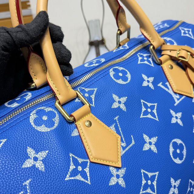 Louis vuitton original soft calfskin speedy P9 50 M11565 blue