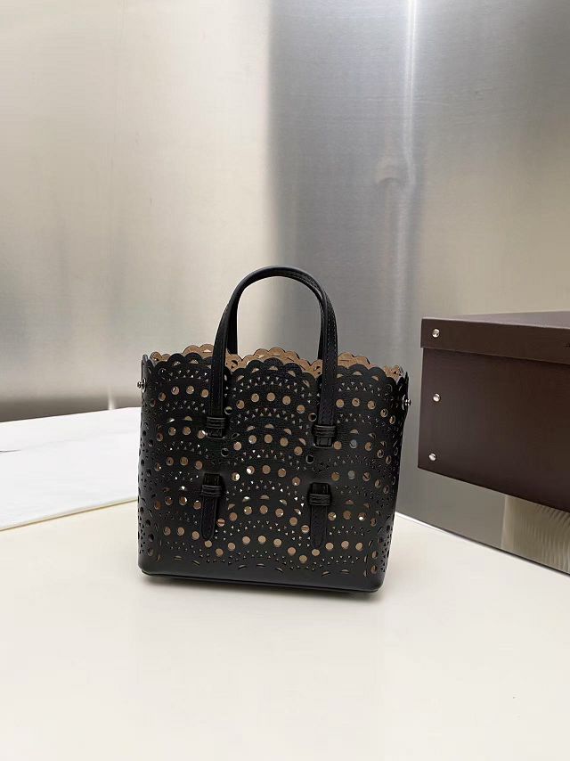 Alaia original vienne wave calfskin mina 16 bag AL0005 black