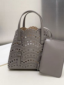 Alaia original vienne wave calfskin mina 20 bag AL0004 grey