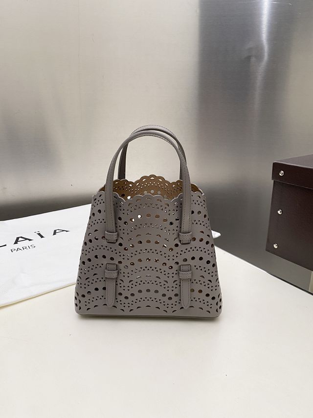 Alaia original vienne wave calfskin mina 20 bag AL0004 grey