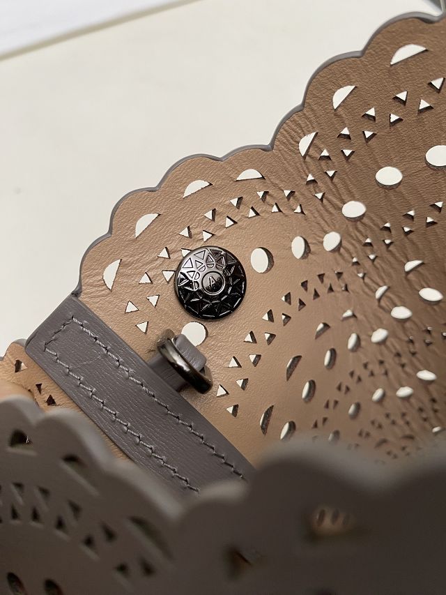 Alaia original vienne wave calfskin mina 20 bag AL0004 grey