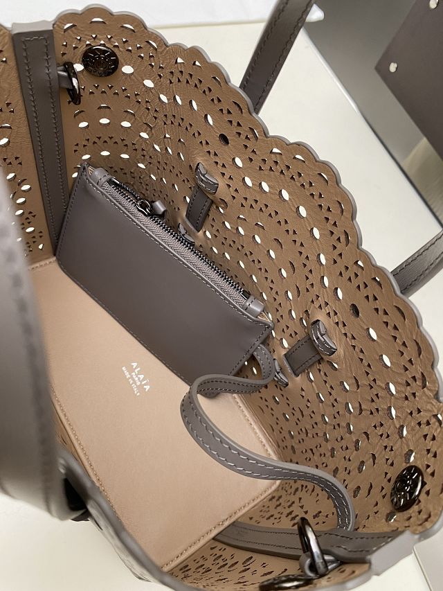 Alaia original vienne wave calfskin mina 20 bag AL0004 grey