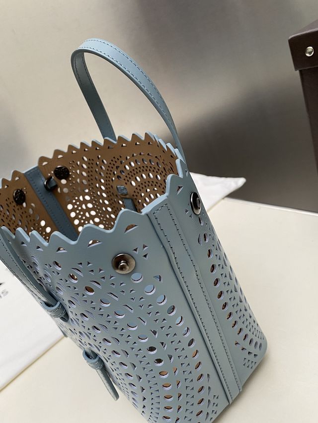 Alaia original vienne wave calfskin mina 20 bag AL0004 light blue