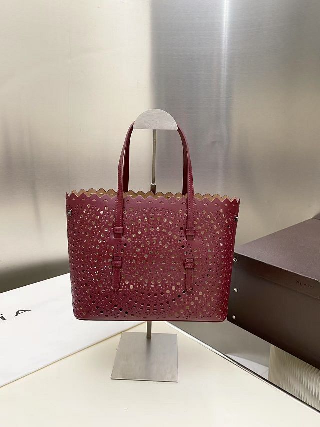 Alaia original vienne wave calfskin mina 25 bag AL0003 bordeaux